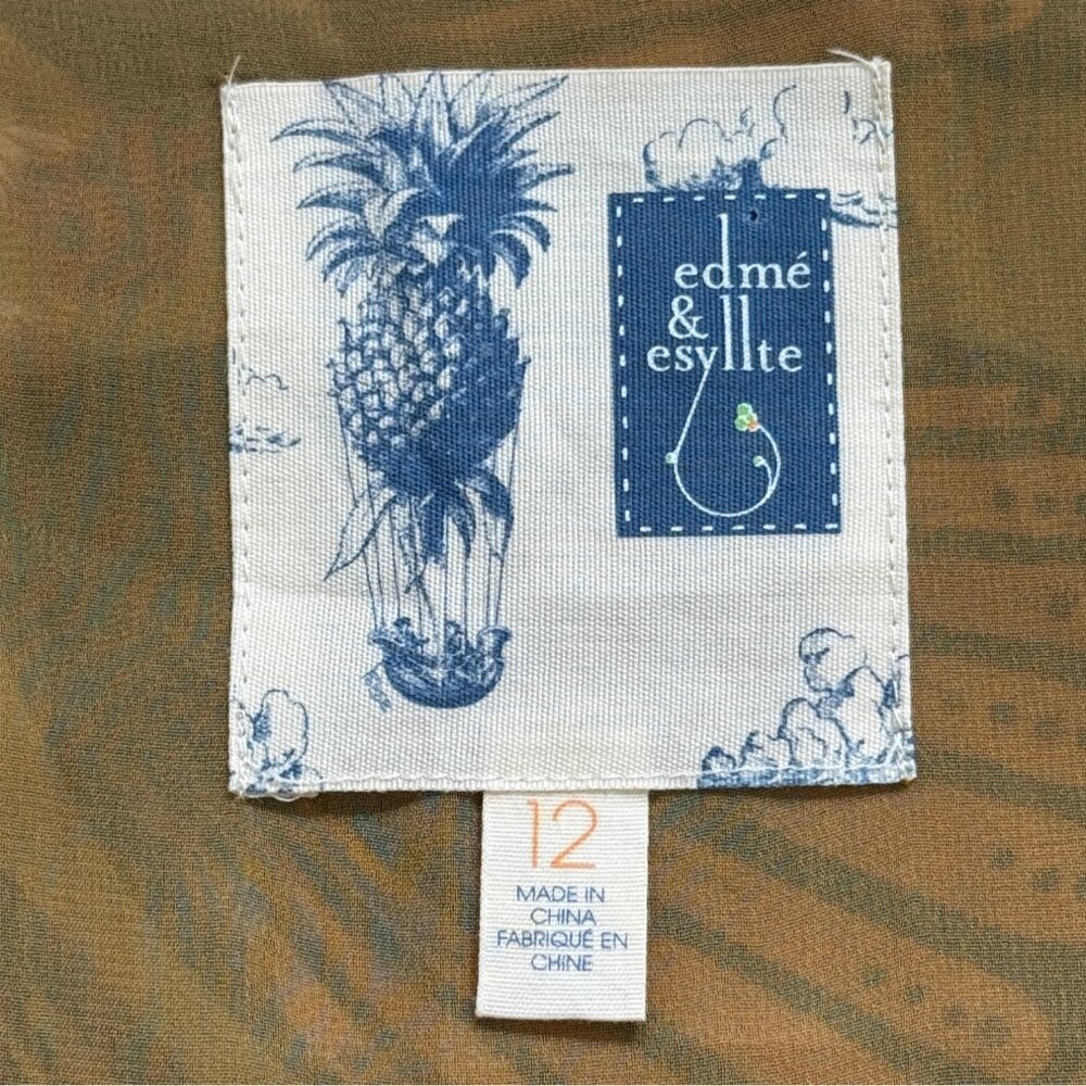 Anthropologie Edme Esyllte Silk Dress Sleeveless Vibrant Print Art Y2K Size 12 - Picture 4 of 9